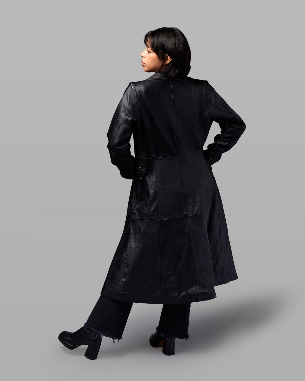 Tracer Leather Trench Coat