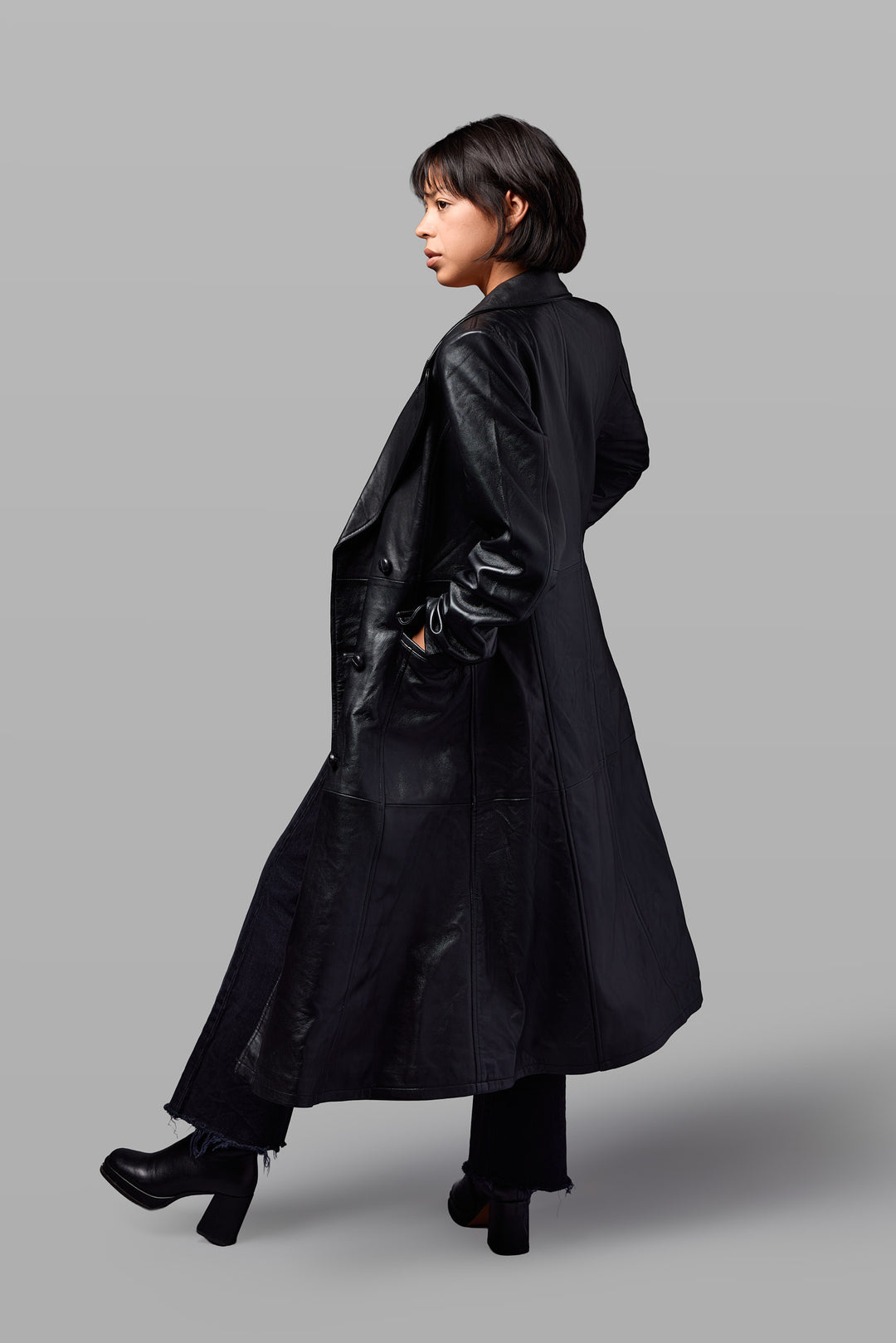 Tracer Leather Trench Coat