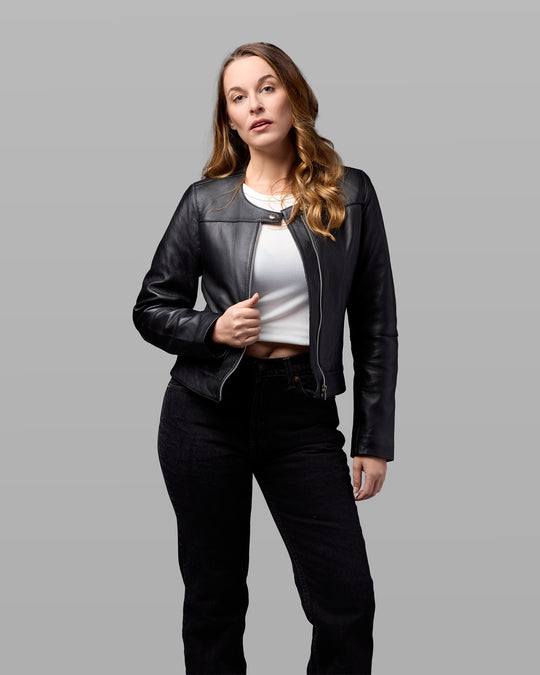 Gravita Leather Racer Jacket
