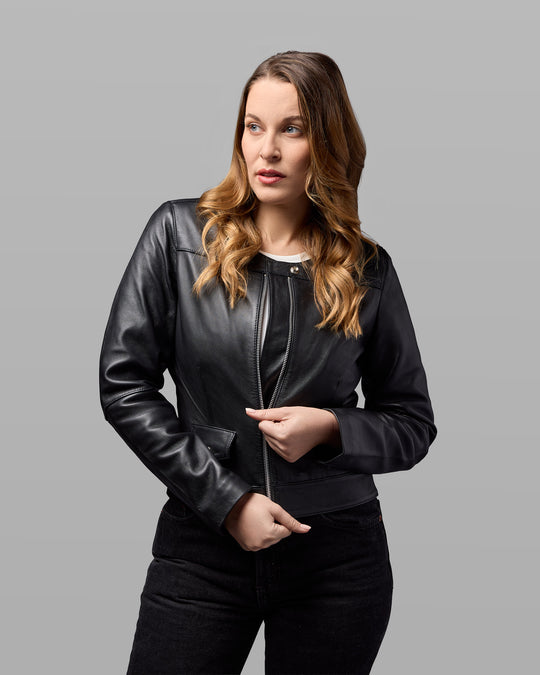 Gravita Leather Racer Jacket